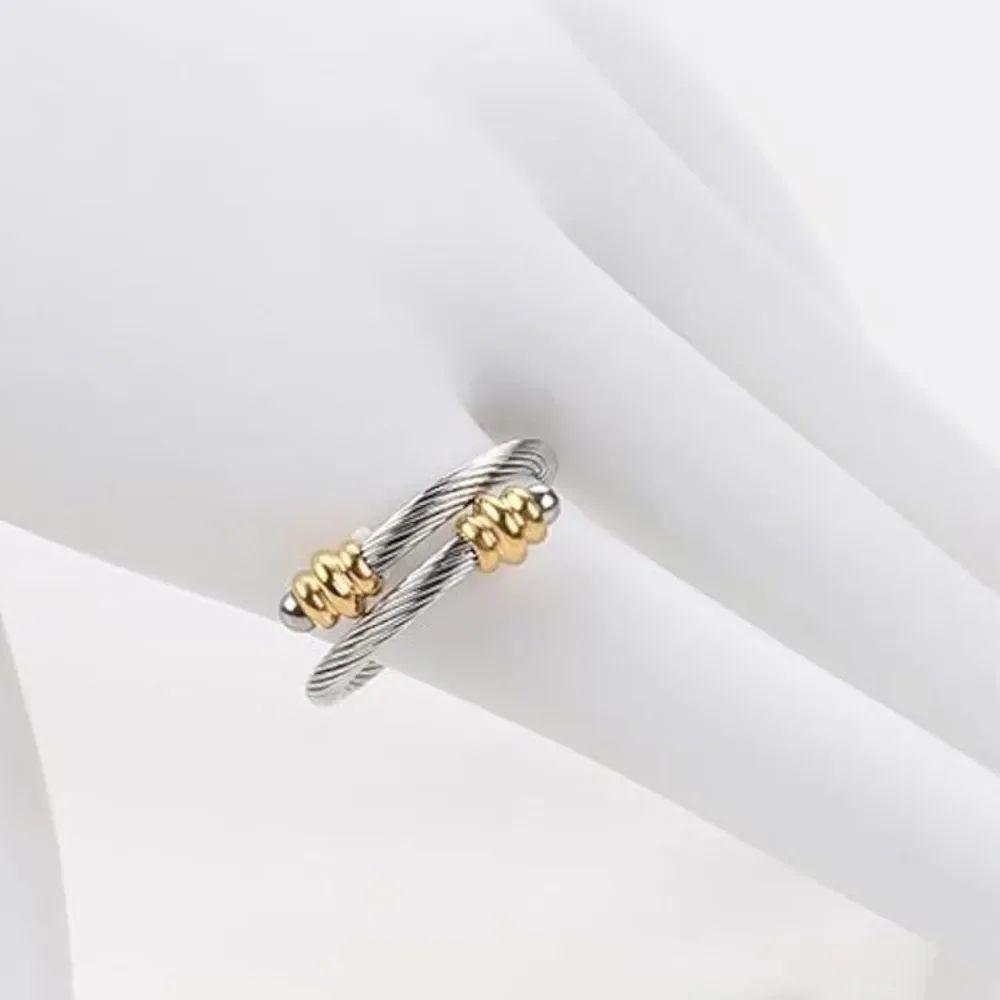 Twisted Cable Adjustable Wire Ring - Picture 3 of 6